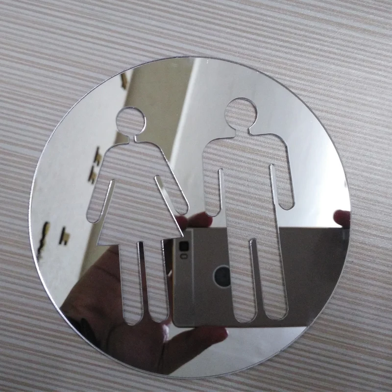 Новое поступление, наклейка на стену для мужчин и женщин, дизайнерское стекло/3D Зеркальная Наклейка для ванной комнаты, классический домашний декор для туалета для плитки