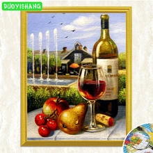 

DUOYISHANG Wine Fruits of Still Life 5D DIY Diamond Painting Full Square Diamond Embroidery Rhinestones Mosaic Painting Handmade