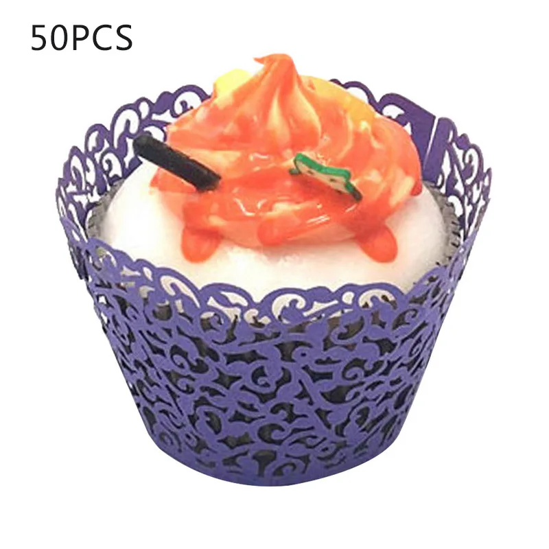 Urijk случайный цвет формы для маффинов силиконовые формы для выпечки Кекс Лайнер кекс стенд DIY Инструменты для украшения выпечки, торта Mutisize - Цвет: purple 8x5x5cm