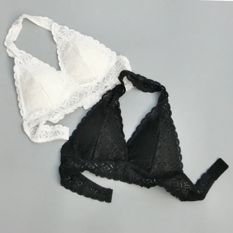 

Sexy Halfter bra Lace bras bralette Female Women Backless Wirefree Underwear crop Lingerie Brassiere