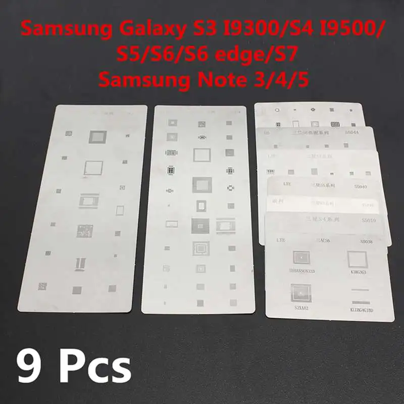 imágenes para NUEVA 9 en 1 Reparación IC Bga Reballing Plantilla Stencil Herramienta kit de reparación fix para samsung note 5 para galaxy s7 s6 borde imágenes para NUEVA 9 en 1 Reparación IC Bga Reballing Plantilla Stencil Herramienta kit de reparación fix para samsung note 5 para galaxy s7 s6 borde