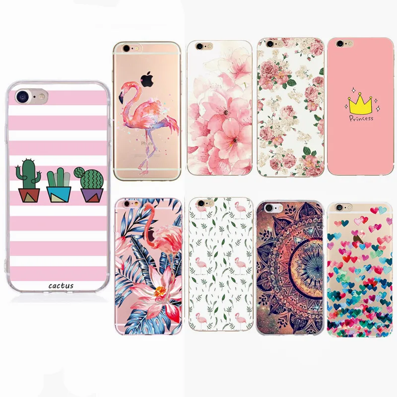 

Soft Silicone Case for iphone 5s 5 SE 6 6s 6 7 8 Plus Flamingo Flower Pattern Phone Case For iphone 6 6s 7 Plus XS X 10 Cases