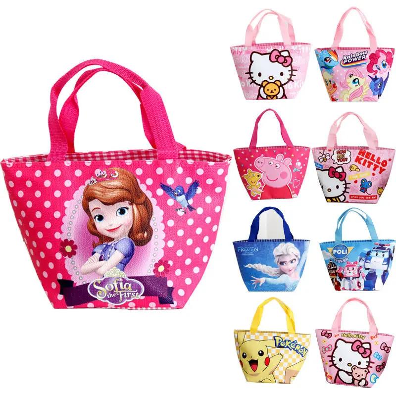 Disney-cartoon-Frozen-children-bag-student-Elsa-waterproof-package-girl-boy-kid-portable-bag-Storage-lunch