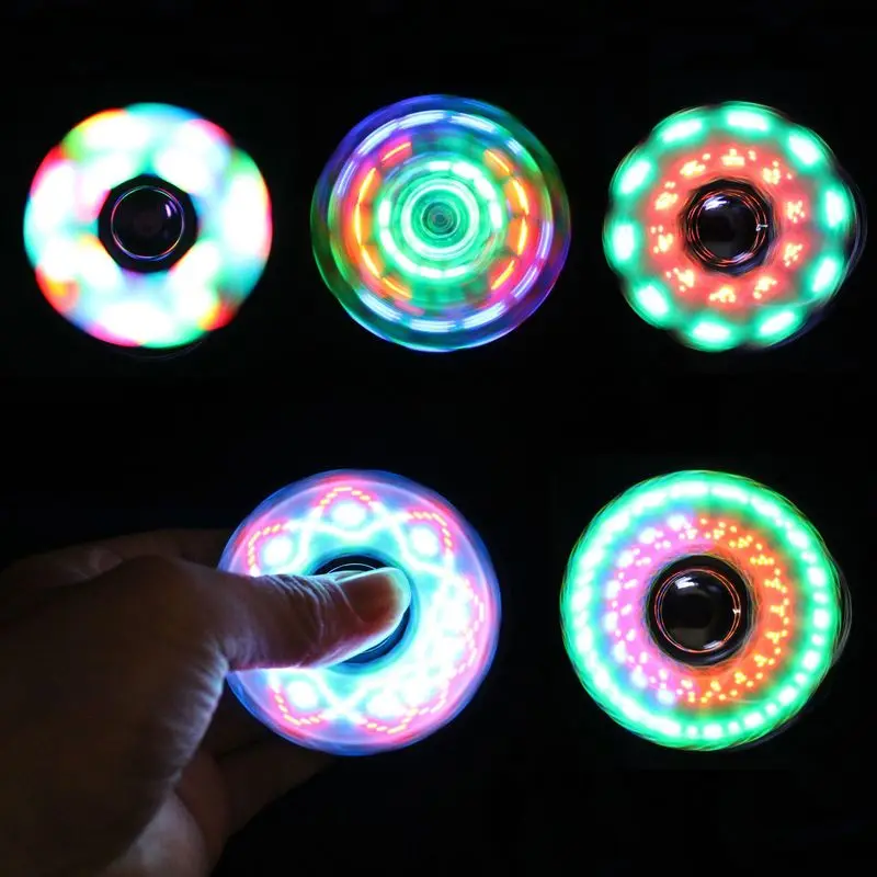 

18 Multi-styling Luminous Fidget Spinner LED Flash Light Transparent Plating Hand Spinners Glow in Dark Light Stress Relief Toys