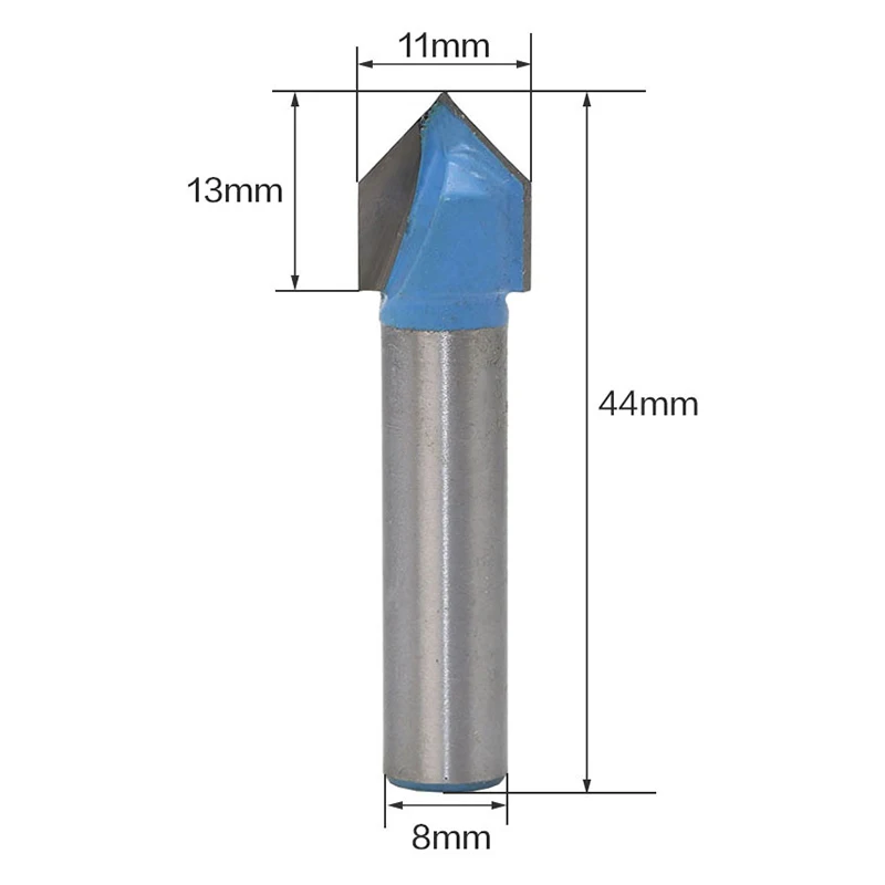 1 шт. 8 мм хвостовик 90 градусов V Форма желоб концевой фрезы Маршрутизатор Зенковка для деревообработки 3D фреза