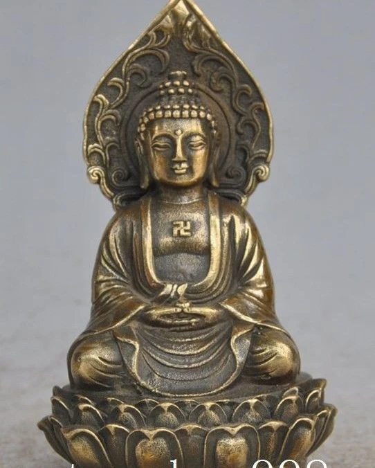 

6"Tibetan Buddhism Bronze sakyamuni Amitabha Shakyamuni Medicine Buddha statue