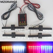 1 conjunto 4x 6/led ambulância polícia luz 12v carro luz piscando bombeiros luzes dc strobe led luz de advertência carro-estilo à prova dwaterproof água