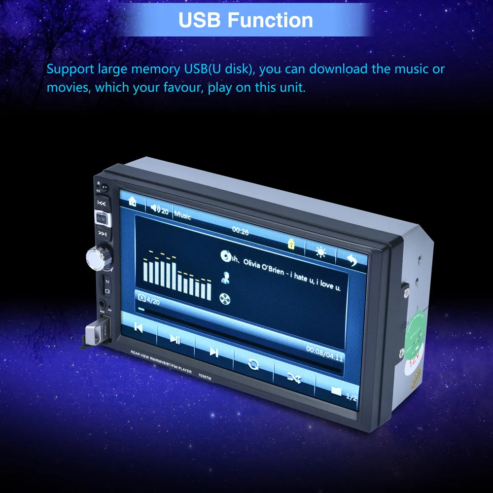 

7 Double Din Touchscreen In Dash Car 1080P Stereo Radio Mirror Link Mp5 Player Convenience 17Dec25