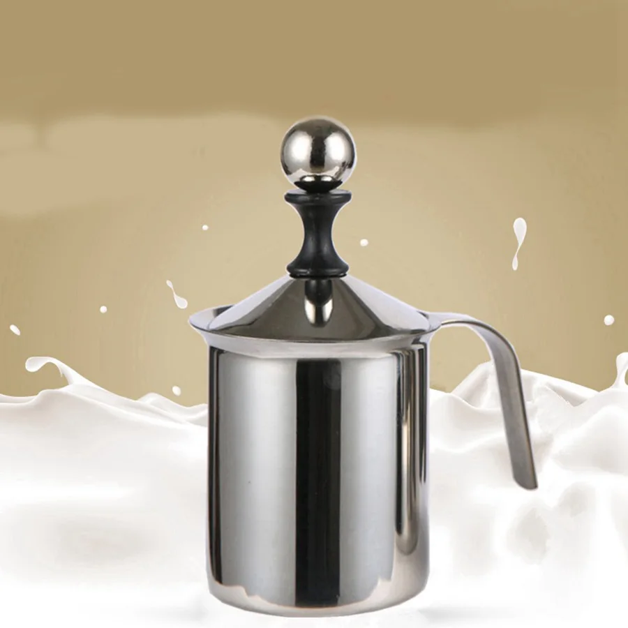 

Mini Coffee Maker Stainless Steel Double Mesh Milk Frother Milk Espresso Filter Milk Coffee machine 400 ml 800 ml Kitchen Tool