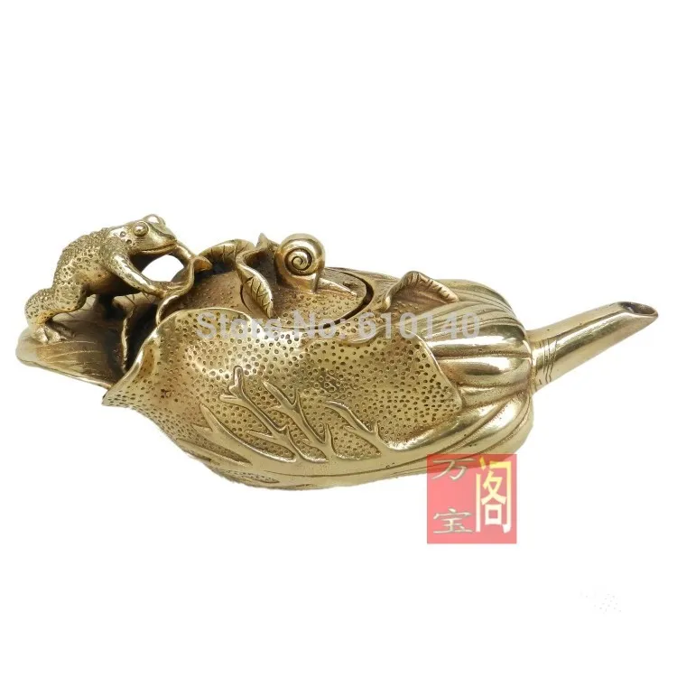 

Copper tea pot frog snail cabbage sprinkled copper pots home feng shui bronze ornaments