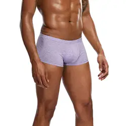Новые мужские шорты нижнее белье, трусы-боксеры из мягкой ткани хлопковые однотонные Шорты удобное нижнее белье трусики