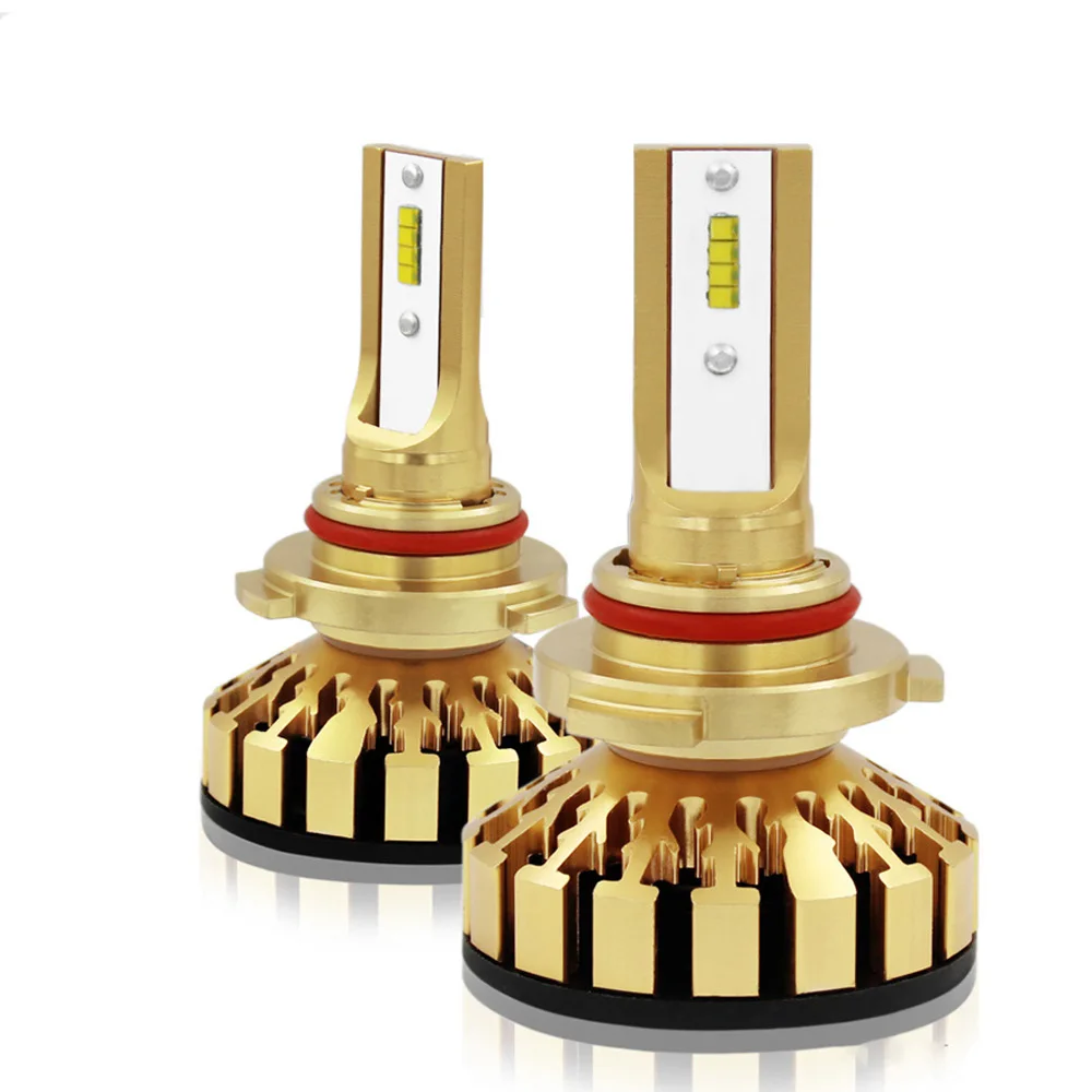 

2Pcs/Lot ZES lamp beads Light H4 H7 9006 9007 HB4 LED Headlight Bulb Conversion Kit, 6000K LED 5000lm Cool White Headlamp ,Gold