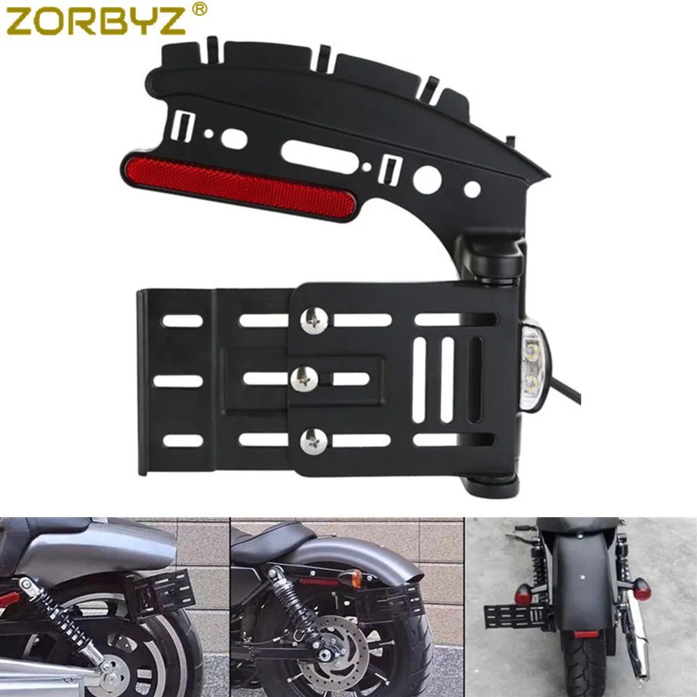 ZORBYZ мотоцикл складной боковое Крепление номерного знака Кронштейн для Harley Sportster XL 883 1200