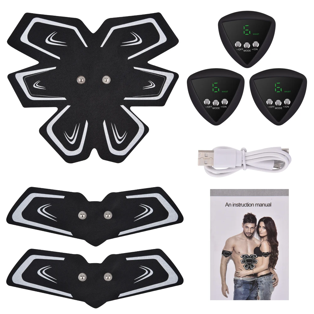 Rechargeable Smart ABS Stimulator LED Display Abdominal Muscle Stimulator Exerciser EMS Trainer Weight Loss Slimming Device