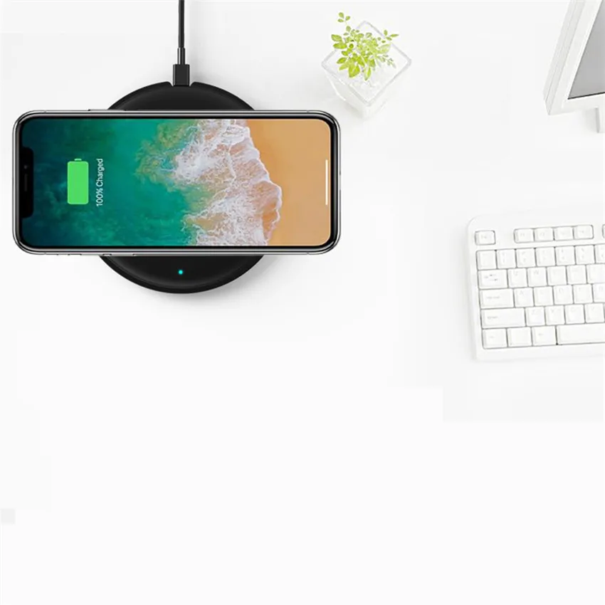 Оригинальное Беспроводное зарядное устройство QI 10 Вт для Samsung Huawei Xiaomi mi 7 5