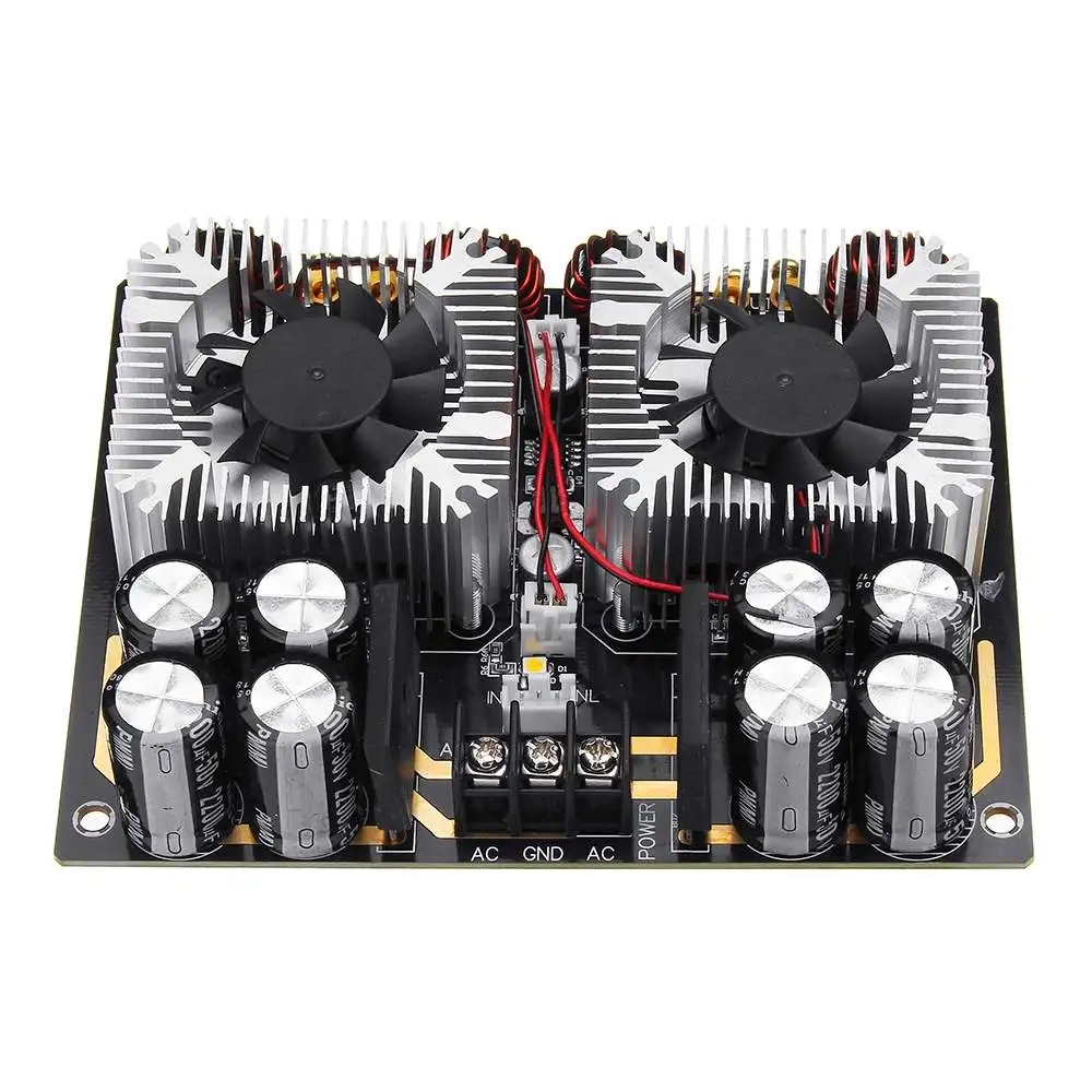  LEORY 420W*2 AC 24V TDA8954TH Dual core Digital Audio Amplifier Board With CPU Fan Hifi Two Channel