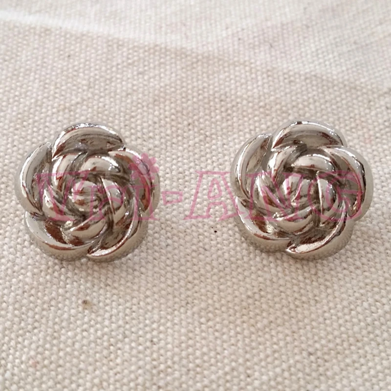 

500pcs/lot, 10mm 15mm Plating Metal Buttons Golden Rose Shape Shank Button