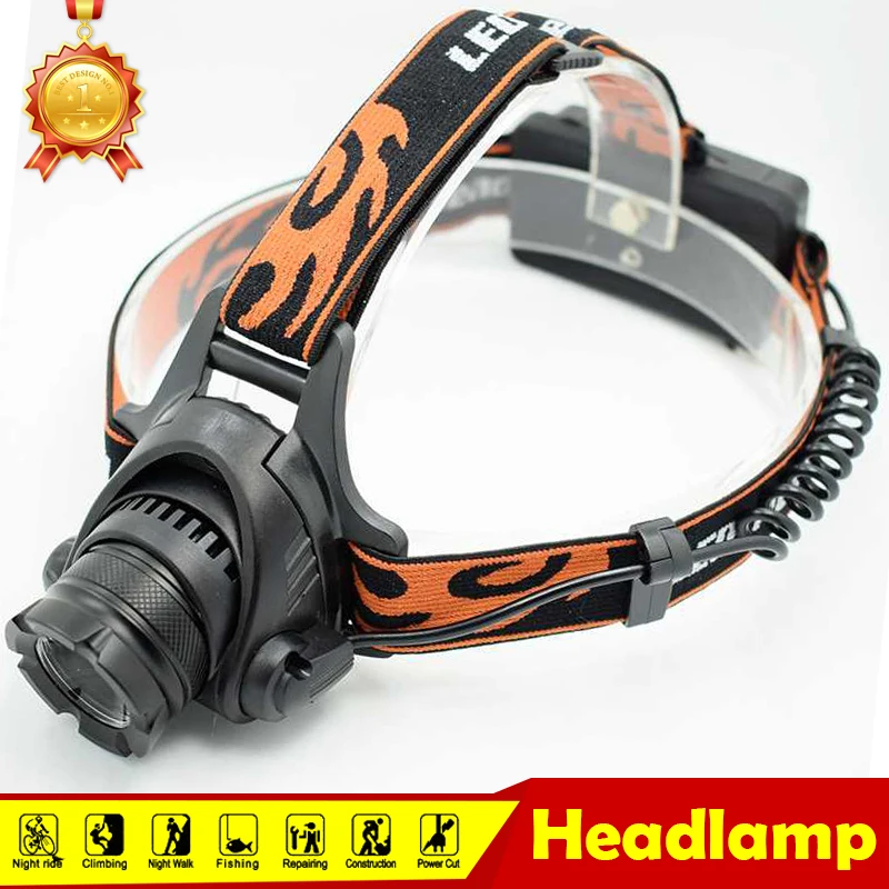 

Powerful XM-L2 U2 LED Headlamp Zoom Headlight Adjustable Focus Head Lamp Torch Light 5000lm Frontal Running Flashlight Use 18650