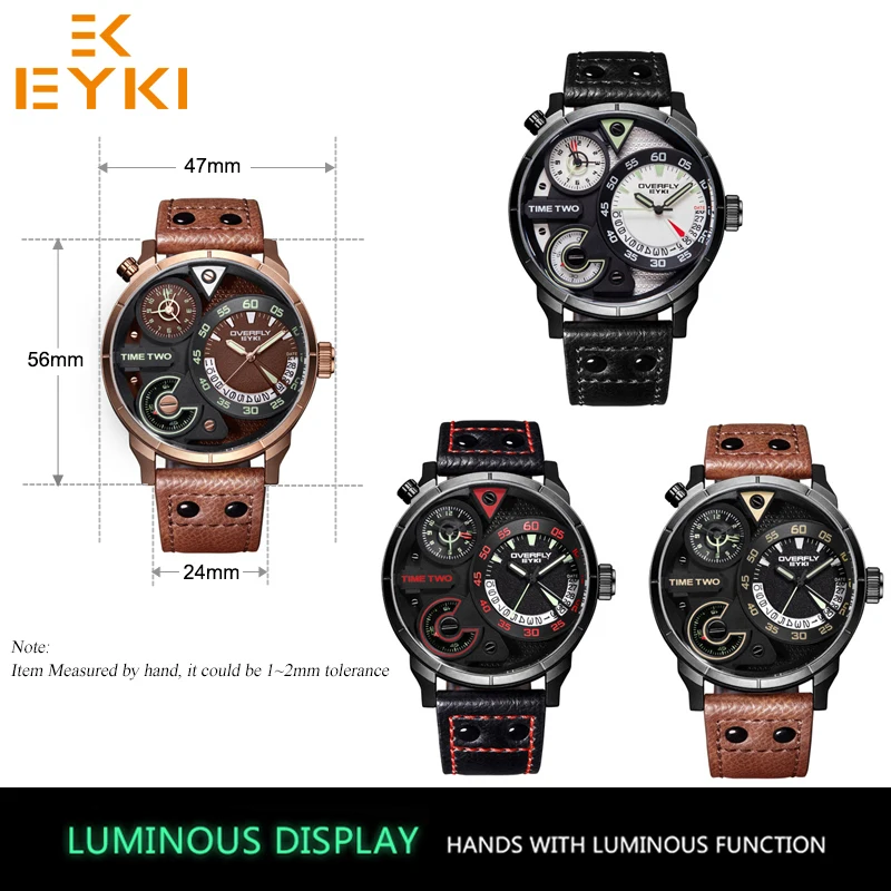 Cena EYKI mężczyźni armia sport luminous kwarcowy zegarek luksusowy zegarek męski czarny Watchband człowiek wodoodporny zegarek relogio masculino gorąca sprzedaż