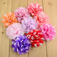 100 ピース/ロット 20 色多層グリッターシフォン花 8 センチ女の子髪美容花 DIY ヘッドバンドアクセサリー MH73