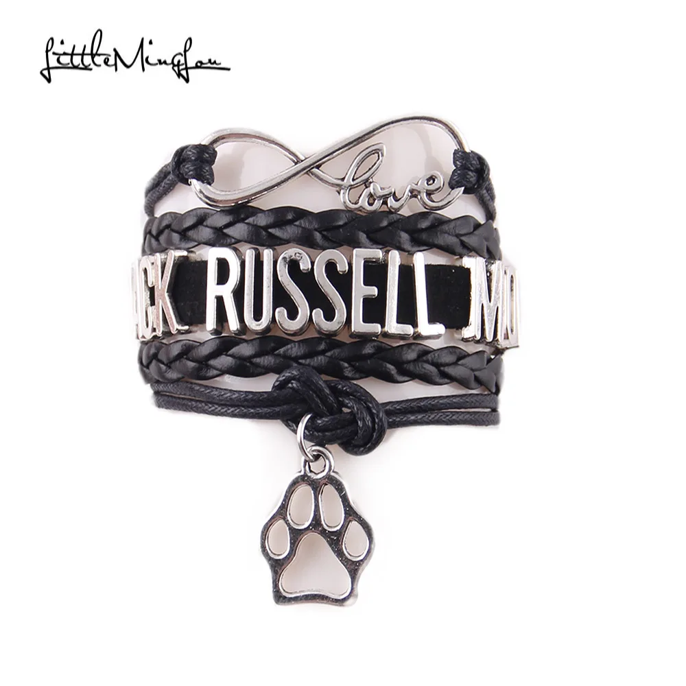 Little Minglou Infinity Love Jack Russell Mom Bracelet Dog Pet Paw