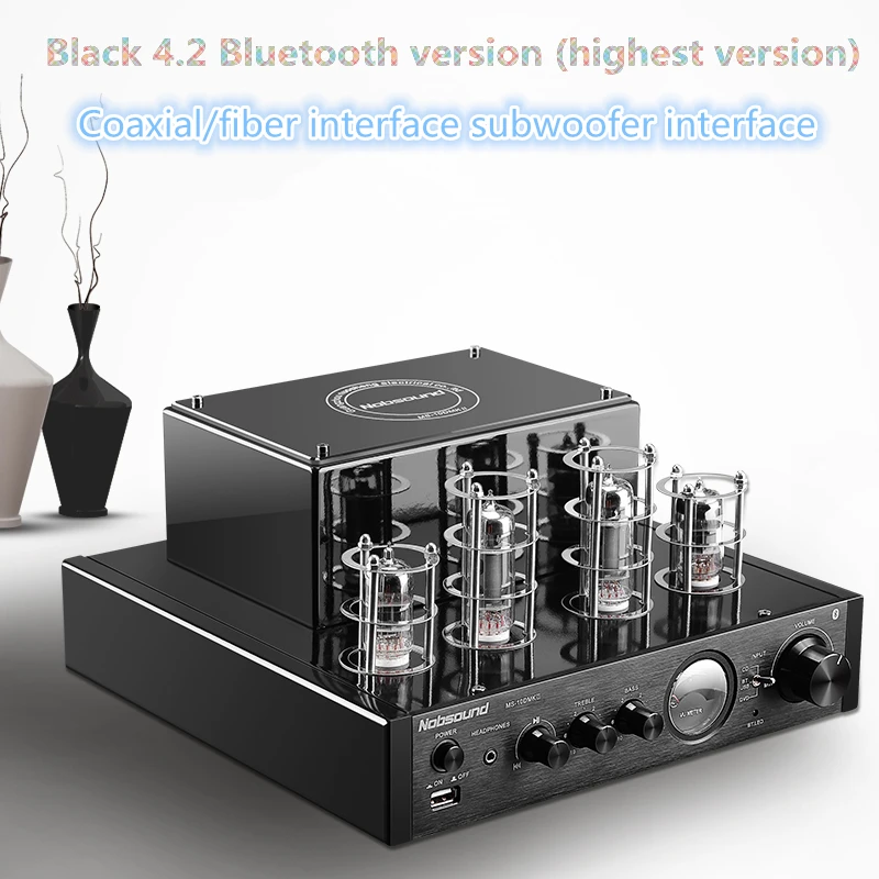 Черный Nobsound MS-10D MKII Hifi 2,0 ламповый усилитель USB/4,2 Bluetooth/волоконный коаксиальный усилитель аудио усилитель 25 Вт* 2