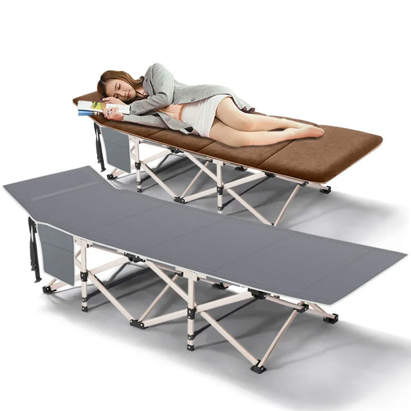 

30%A Home Office Folding Bed Sun Lounger Sleeping Bed Indoor Outdoor Camping Chaise Lounge Nap Bed with Quality Tube 200KG