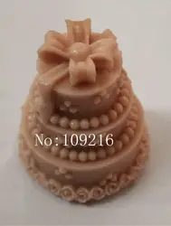 Оптовая продажа! 3D торт в форме (ZX974) Силиконовые ручной Свеча Mold ремесел DIY Плесень