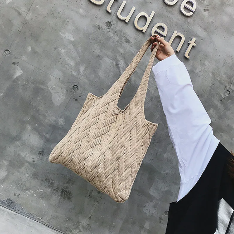 Autumn New Women Fahsion Straw Bags INS Popular Female Exquisite Handbag Large Lady Holiday Weave Shoulder Bag Knit Bolsa SS3399 (4)