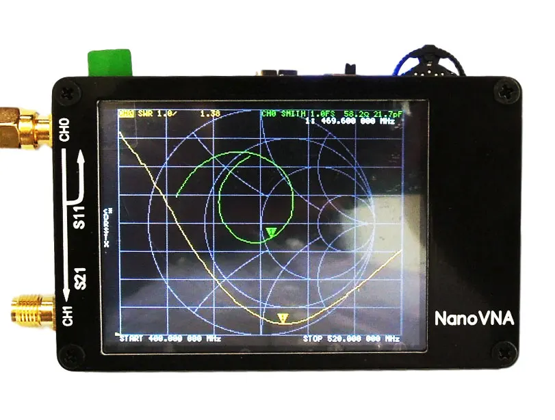 NanoVNA очень маленький ручной векторный сетевой анализатор 50 кГц-900 МГц цифровой ЖК-дисплей HF VHF UHF антенный анализатор