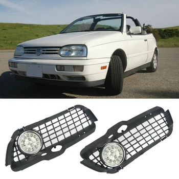 

Liplasting Left&Right Car Fog Light Assembly w/ Bumper Grille Running Driving Headlight for 1992-1998 VW Jetta Golf MK3