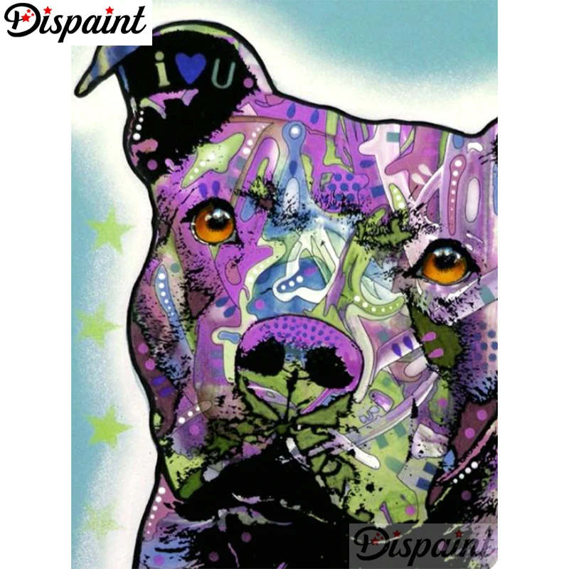 

Dispaint Full Square/Round Drill 5D DIY Diamond Painting "Cartoon color dog" 3D Embroidery Cross Stitch Home Decor Gift A01019