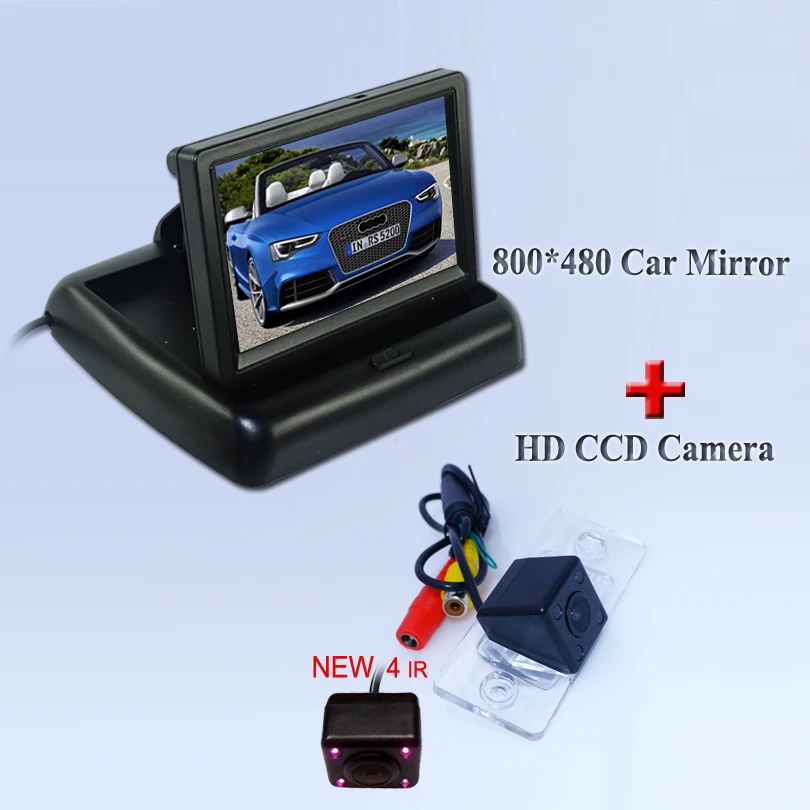 

Подходит для VW Touareg/Polo Sedan 2 в 1 с 4,0-дюймовым ЖК-монитором для автомобиля + IP 69K Водонепроницаемая Противоударная камера для парковки автомобиля