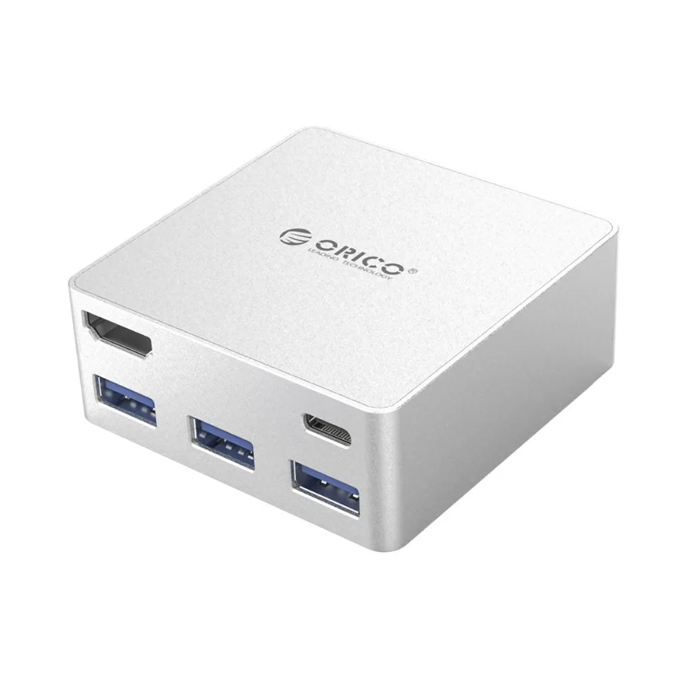 ORICO usb-хаб 5-в-1 Тип с разъемами типа C и Тип-C/HDMI/USB3.0 Порты Универсальная док-станция 6 Гбит/с USB C концентратор для Macbook huawei ноутбук