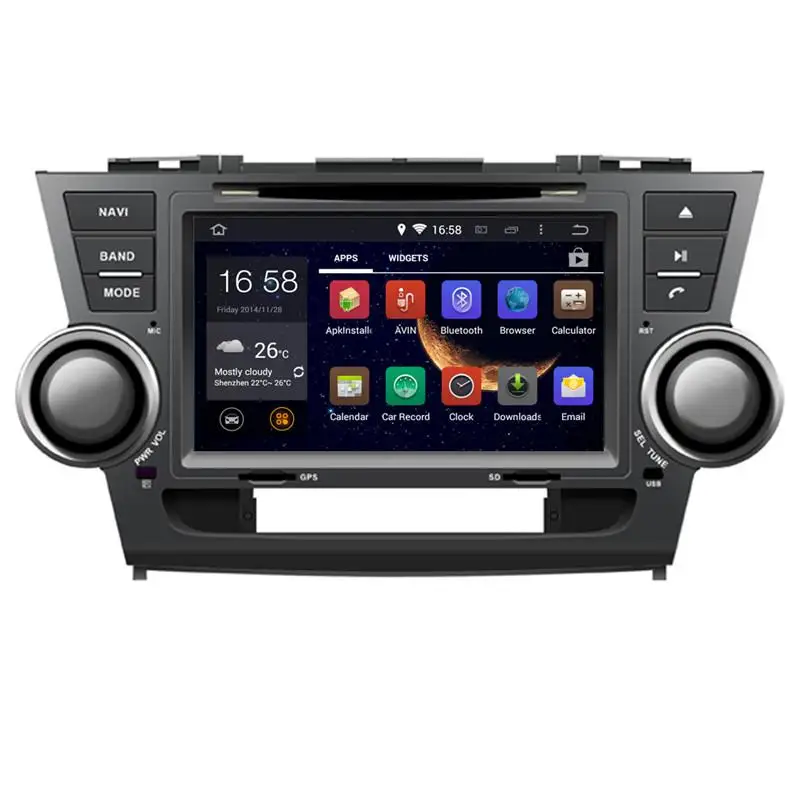 Best 8" Android Car DVD Player,BT GPS WIFI,Audio Radio Stereo,Car multimedia for Toyota Highlander 2008 2009 2010 2011 2012 2013 2014 0