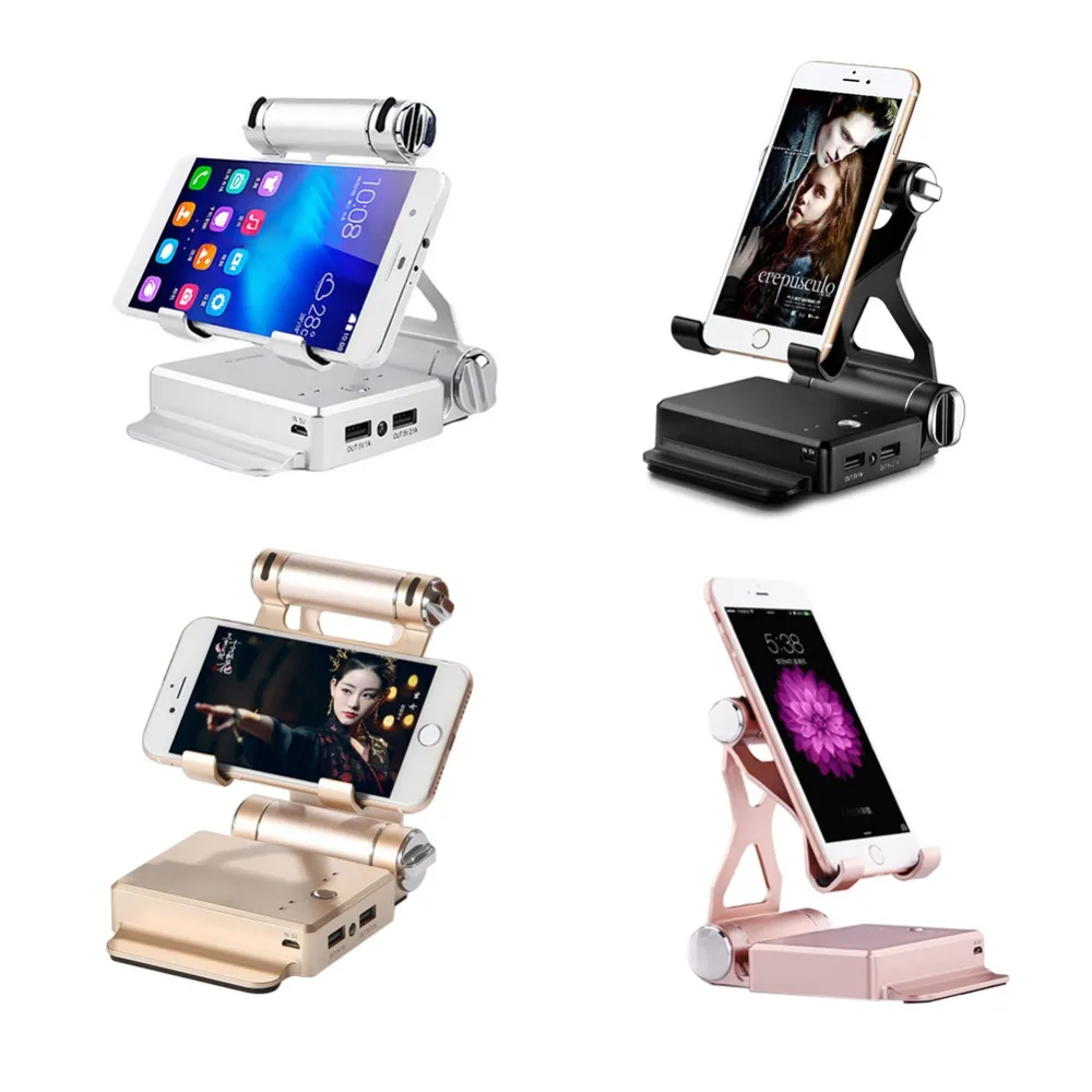 2in1 10400mAh Power Bank Foldable Phone Charger Holder External Battery Powerbank For iPhone Samsung Xiaomi PowerBank | Мобильные