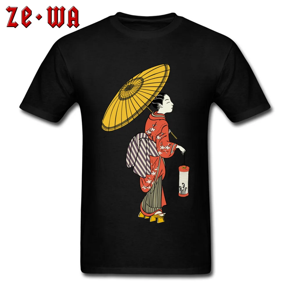 Normal Top T-shirts Cute Round Neck Japanese art Edo period 100% Cotton Boy Tops T Shirt Street Short Sleeve T-shirts Japanese art Edo period black