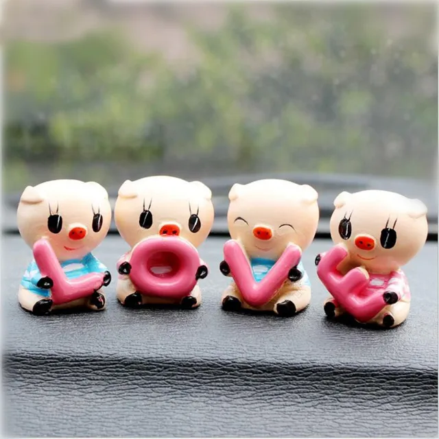 4pcs Set Love Artificial Resin Pig Car Dolls New Decoration 4pcs Set Love Artificial Resin Pig Car Dolls New Decoration Home Decor Pigs