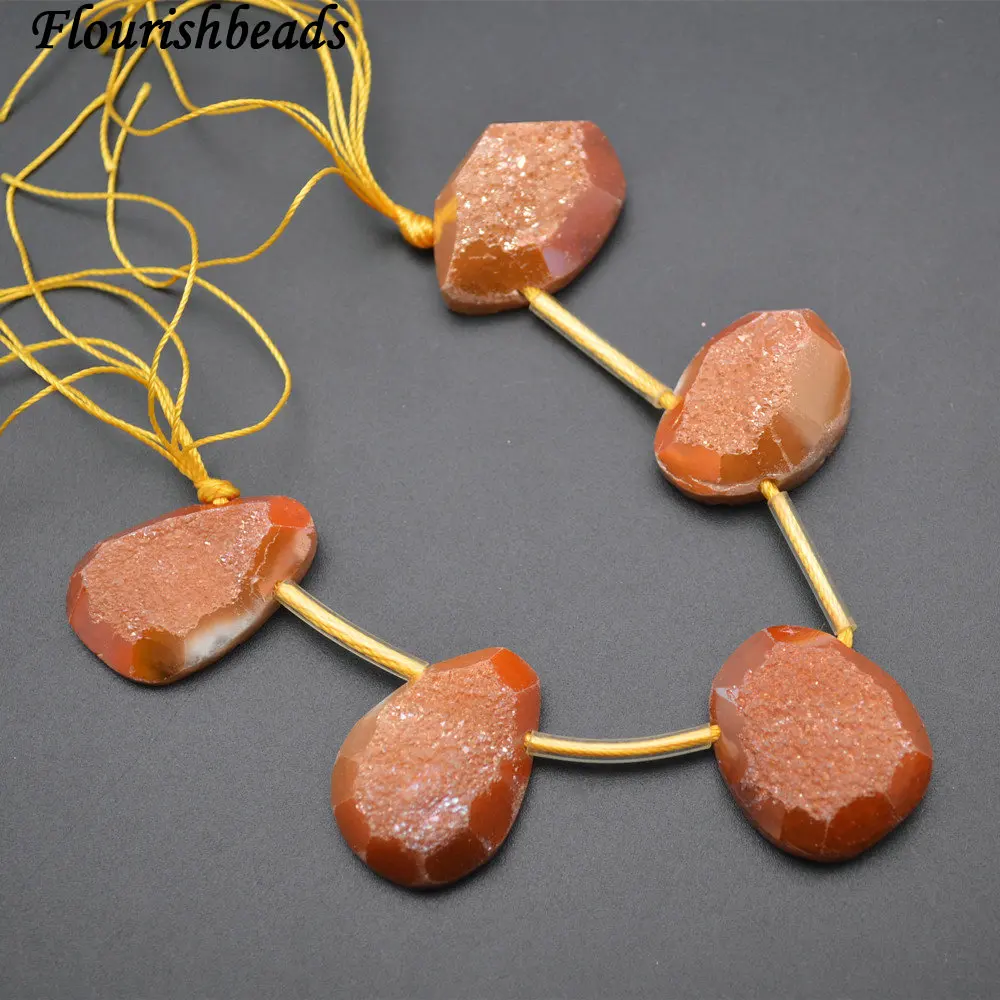 Drusy Агат камень большой нерегулярные падения камня Loose бусы DIY расходных материалов для изготовления ювелирных изделий вина/фиолетовый/золото Цвет