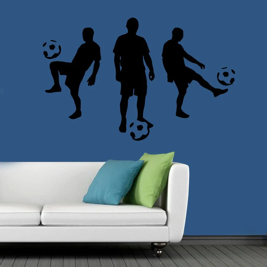 Soccer Wall Sticker Football Player Decal Sports Decoration Mural for
