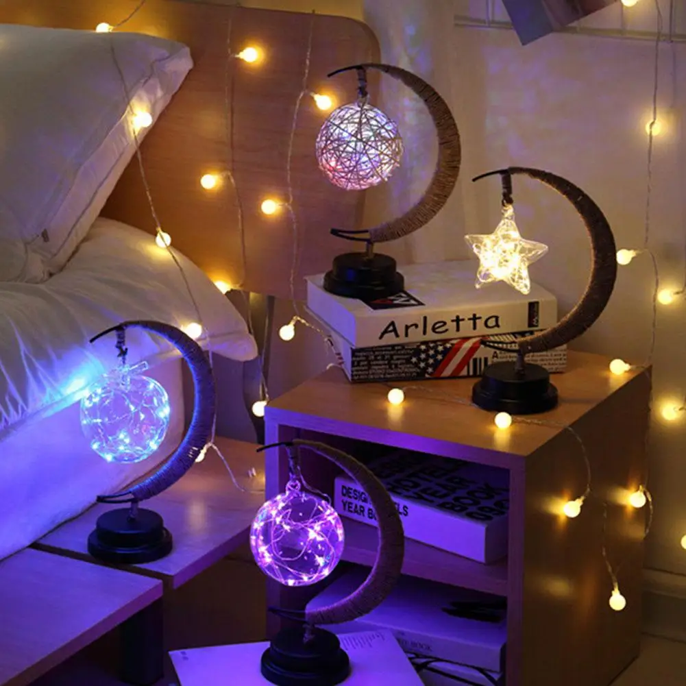 

HobbyLane LED Retro Hand-made Linen Iron Lamp Exquiaite Night Light for Christmas Party Home Children's Room Decoration Lamp