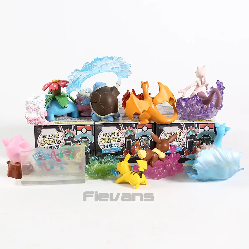 Монстры центр Eevee Charizard Venusaur Blastoise Mewtwo Jigglypuff Lapras настольные Фигурки игрушки куклы подарки 8 шт./компл