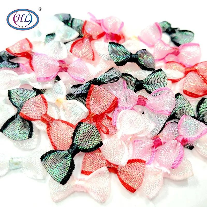 

HL 25mmx12mm 30/50/100pcs Mixed Colors Ribbon Flowers Bows Wedding Decorations DIY Appliques Crafts F009