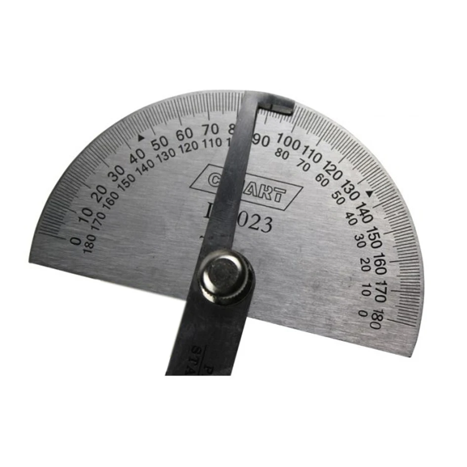 C-Mart ToolsStainless стальной транспортир 180 градусов Регулировка Тип полукруг индексации датчик угловой измерительный прибор D0023