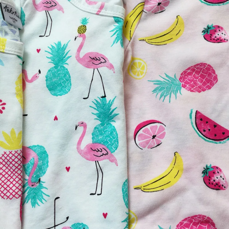 Girls T-Shirt Summer Cotton 4Th Of July Shirt T-Shirts Cotton Girls Flamingo Shirt Pineapple Kids Girls Tops Short Sleeve 6