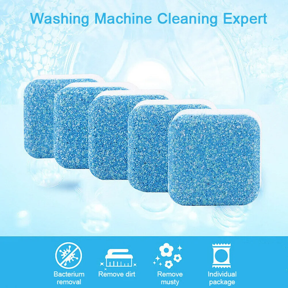 

10pcs Compressed Laundry Soap Washing Machine Effective Descaler Magic Supplies Cleaner Detergent Kitchen Effervescent Tablet
