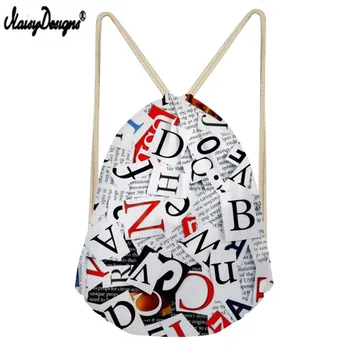 

Famous brand 3D Newspaper printing Drawstring bag Custom portable beam pocket men's shoes bag ladies travel bag high quality