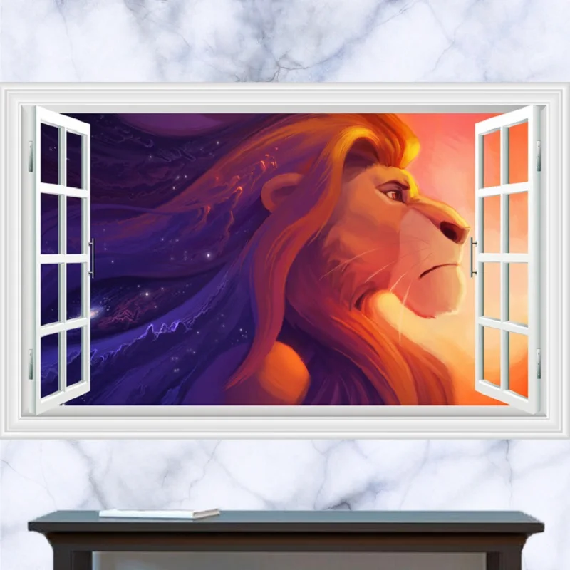 

Disney anime 3d sticker toy the Lion King Mufasa cartoon children's room wallpaper disney stickers 60cm*90cm cartoon stickers