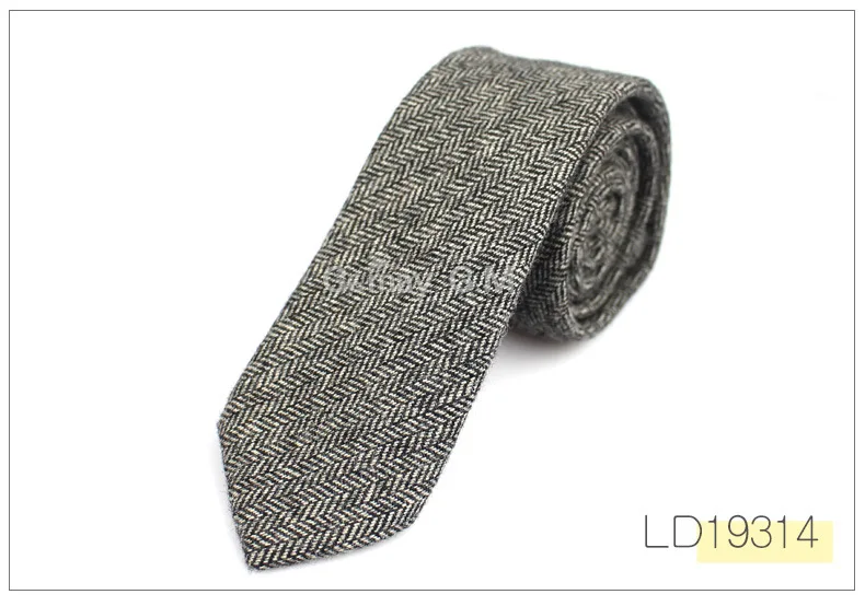 New Solid Wool Ties For Men High Quality Brand Narrow Slim Suits Neckties Blue 6cm Mens Neck Tie for Wedding Cravats