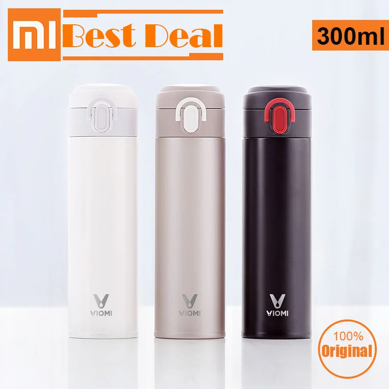 

Xiaomi VIOMI Thermos Mug 300ml Stainless Steel Mijia Portable Vacuum Insulated Sealed Water Cup Bottle for travel white black